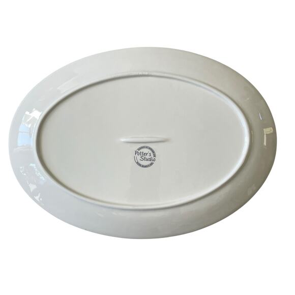 Potter's Studio Pumpkin Serving Platter 16x11 Ceramic Fall Thanksgiving NEW - Picture 11 of 15